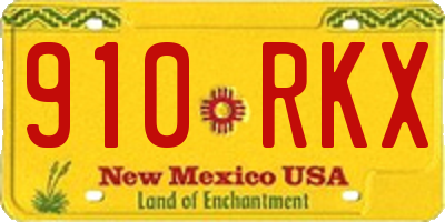 NM license plate 910RKX