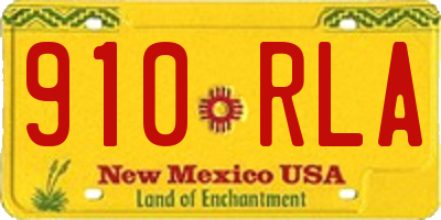 NM license plate 910RLA