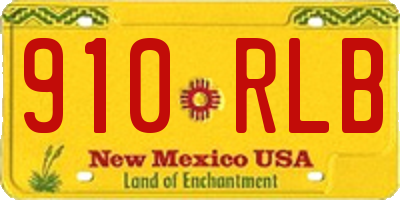 NM license plate 910RLB