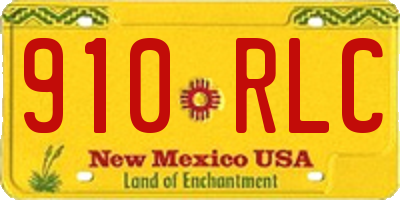 NM license plate 910RLC
