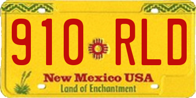 NM license plate 910RLD