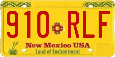 NM license plate 910RLF