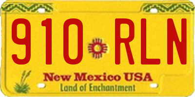 NM license plate 910RLN