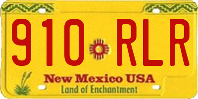 NM license plate 910RLR