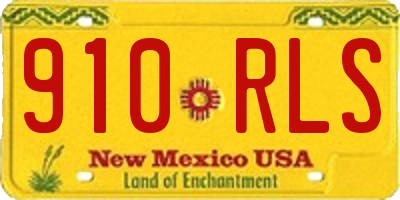 NM license plate 910RLS