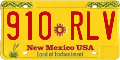 NM license plate 910RLV