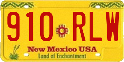 NM license plate 910RLW