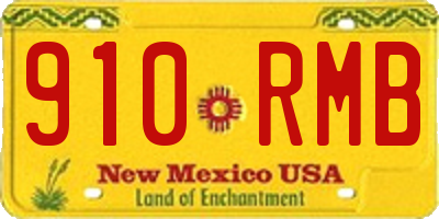 NM license plate 910RMB