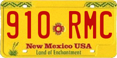 NM license plate 910RMC