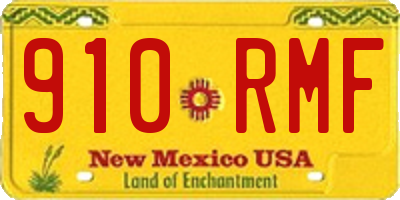 NM license plate 910RMF