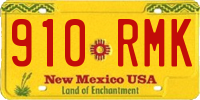NM license plate 910RMK