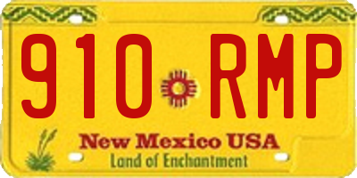 NM license plate 910RMP