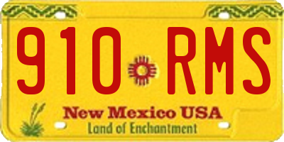 NM license plate 910RMS