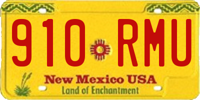 NM license plate 910RMU