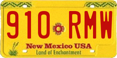 NM license plate 910RMW