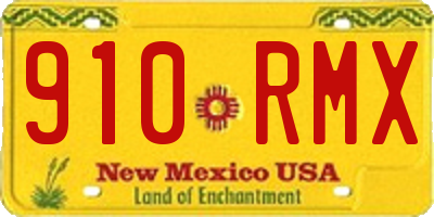 NM license plate 910RMX