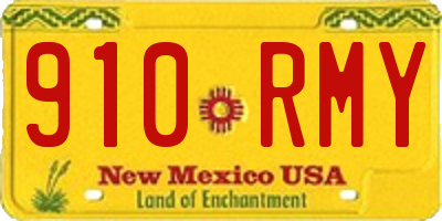 NM license plate 910RMY