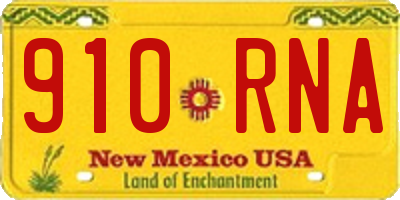 NM license plate 910RNA