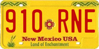 NM license plate 910RNE