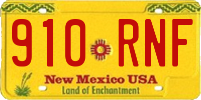 NM license plate 910RNF