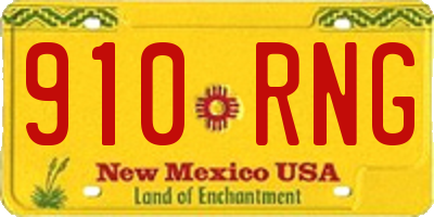 NM license plate 910RNG