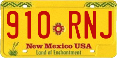 NM license plate 910RNJ