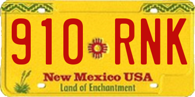 NM license plate 910RNK