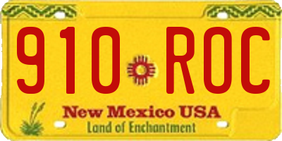 NM license plate 910ROC