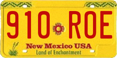 NM license plate 910ROE