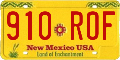 NM license plate 910ROF