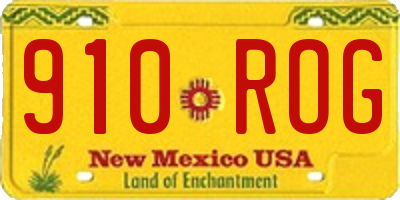 NM license plate 910ROG