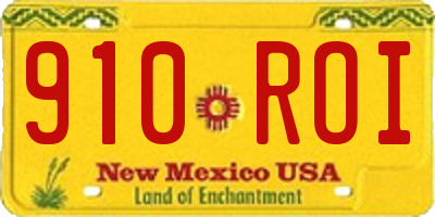 NM license plate 910ROI