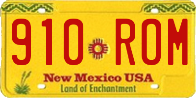 NM license plate 910ROM