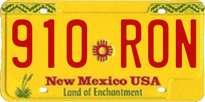 NM license plate 910RON