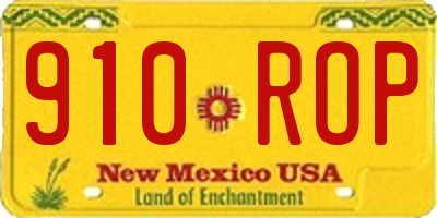 NM license plate 910ROP
