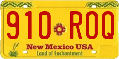 NM license plate 910ROQ
