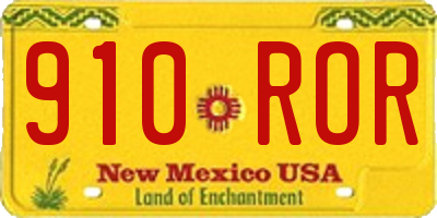 NM license plate 910ROR