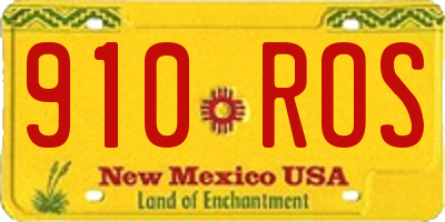 NM license plate 910ROS