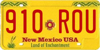 NM license plate 910ROU