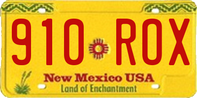 NM license plate 910ROX