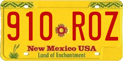 NM license plate 910ROZ