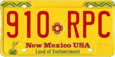NM license plate 910RPC
