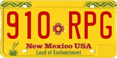 NM license plate 910RPG