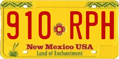 NM license plate 910RPH