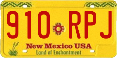 NM license plate 910RPJ