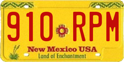 NM license plate 910RPM