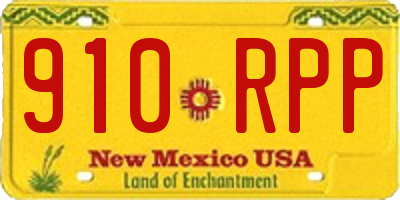 NM license plate 910RPP