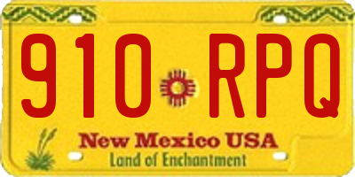 NM license plate 910RPQ