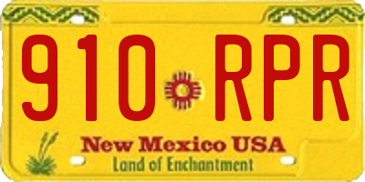 NM license plate 910RPR