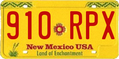 NM license plate 910RPX